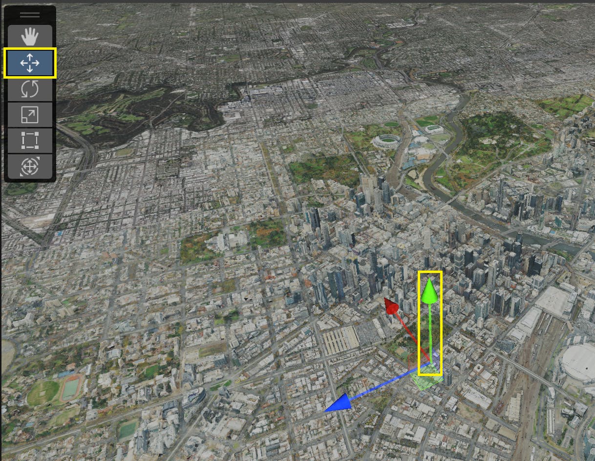 You can also do this by selecting the Move Tool in the Scene View and dragging the green transform arrow.