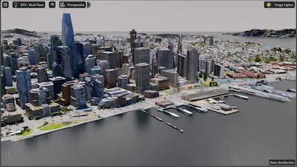 Open your USD from the Adding Datasets tutorial, or open 01_adding_datasets.usd from the Cesium for Omniverse samples.