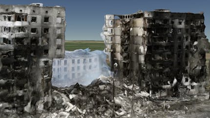 Photogrammetry model of destroyed buildings in Ukraine