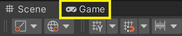 The Game tab in Unity
