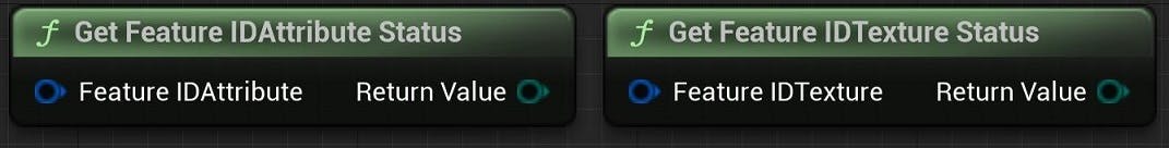 Cesium for Unreal tutorial: Upgrade to 2.0 Guide. Two Blueprint nodes, Get Feature ID Attribute Status and Get Feature ID Texture Status.