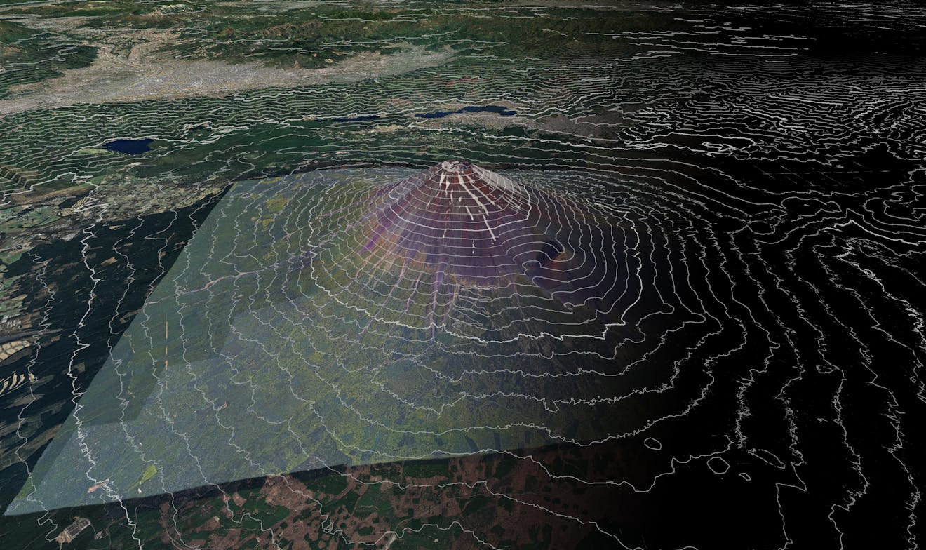 threeJS imagery grant recipient Demo on Mount Fuji