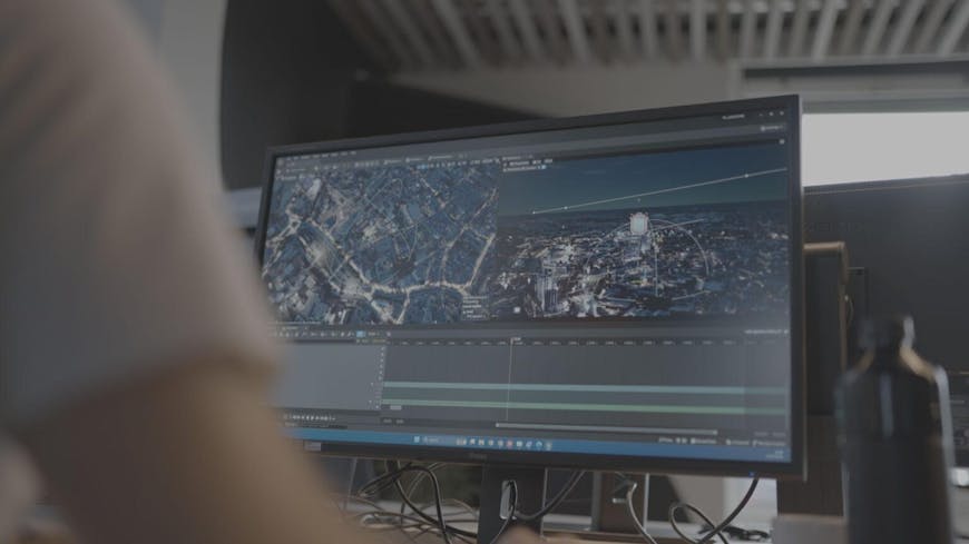 Boost's team working with Photorealistic 3D Tiles in Unreal Engine. Courtesy Boost Graphics.