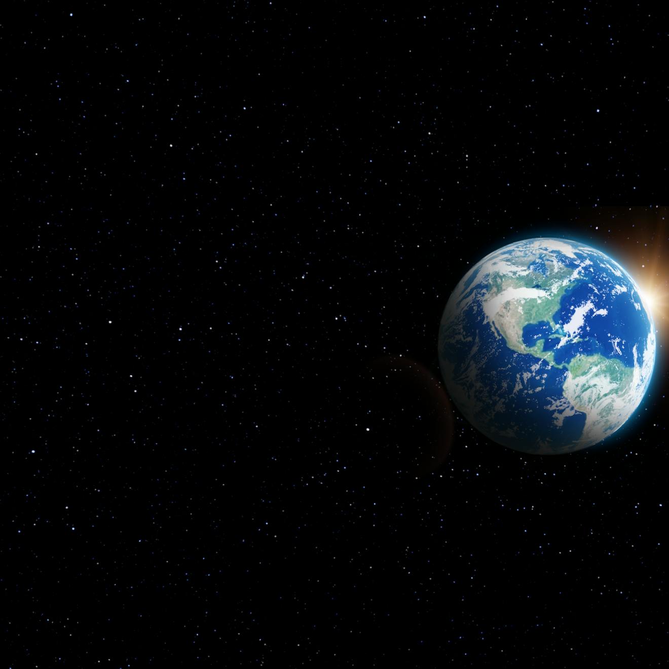 A header image of the earth in space with the sun behind it on a black background.