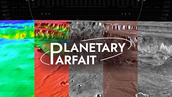 Planetary Parfait poster with moon terrain