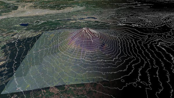 Mount Fuji contour lines