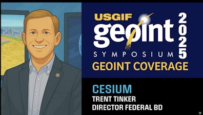 Project Geospatial interview with Trent Tinker, director of federal business development, during GEOINT Symposium 2025