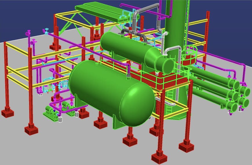 A 3D Tileset visualized in iTwin.js with glTF EXT_mesh_primitive_edge_visibility extension for highlighting edges.