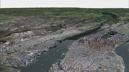 New York City in QGIS as Google Photorealistic 3D Tiles via Cesium ion