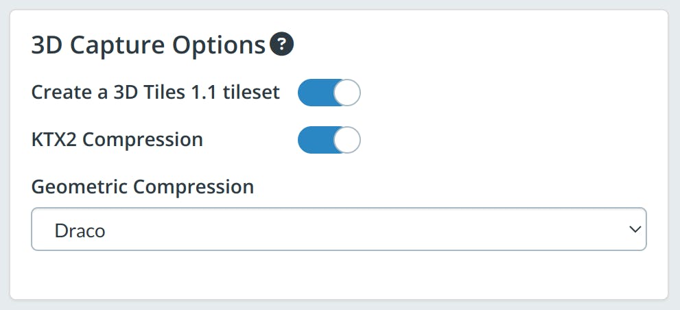 Photogrammetry tiler: options for 3D Tiles 1.1