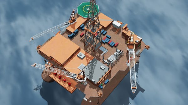Massive BIM model of an oil rig