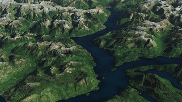 Tiles loading a higher level of detail. 