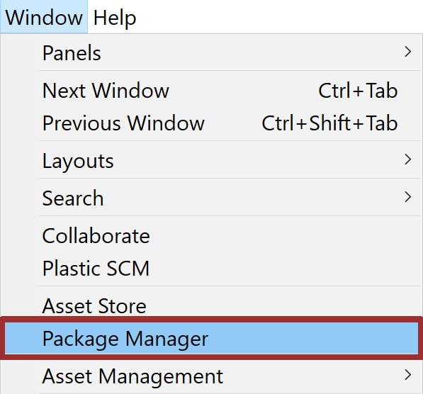 Open Window then Package Manger in the menu.