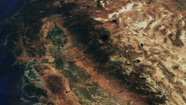 Sentinel-2 cloudless satellite imagery of the West coast of the United States 