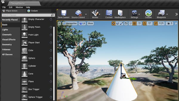 Cesium for Unreal placing placing objects