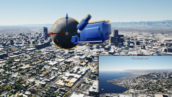 Cesium for Unreal sublevels floating pawn