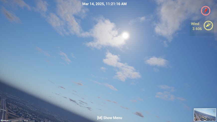 Weatherverse Sim uses Cesium for Unreal to combine weather elements and terrain. Courtesy The Weather Company.