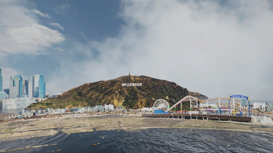 After seeing the matchup location, the viewer flies to the studio in Los Angeles. Courtesy FOX Sports.