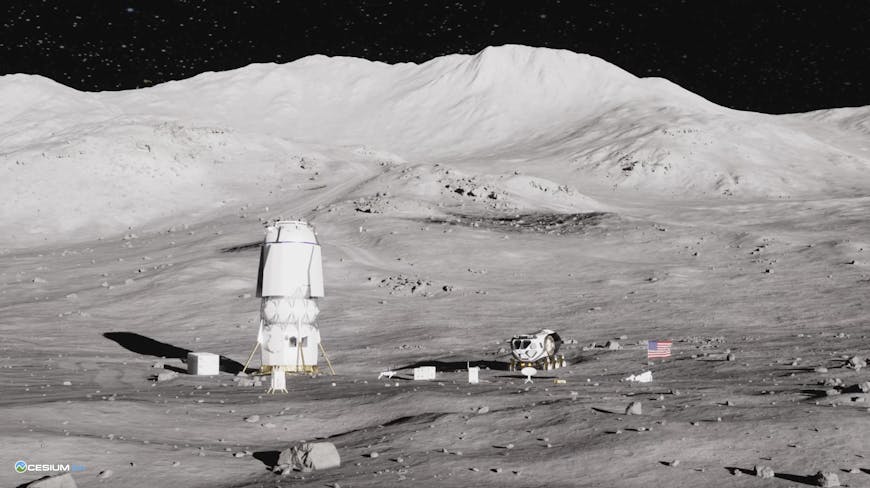 XOSS users can immerse themselves in nine potential landing and habitation sites near the lunar South Pole. Courtesy Buendea and NAOCL.