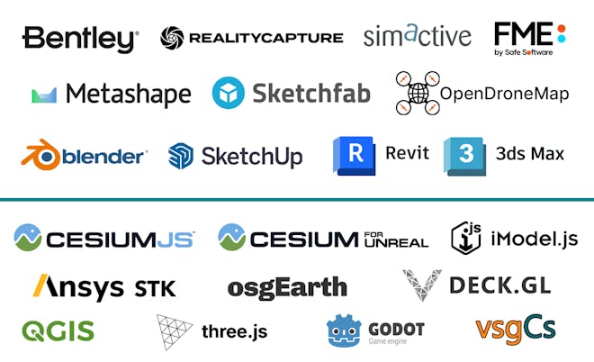 Cesium ion integrations logos as of April 2025