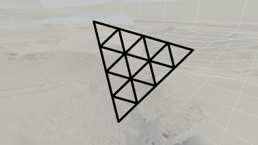 ThreeJS logo with Mars terrain