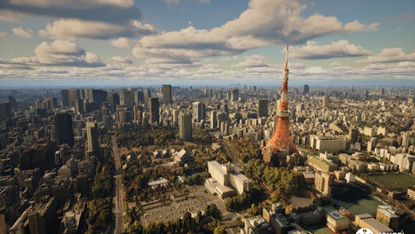 Vexcel 3D Cities data of Tokyo in Cesium for Unreal
