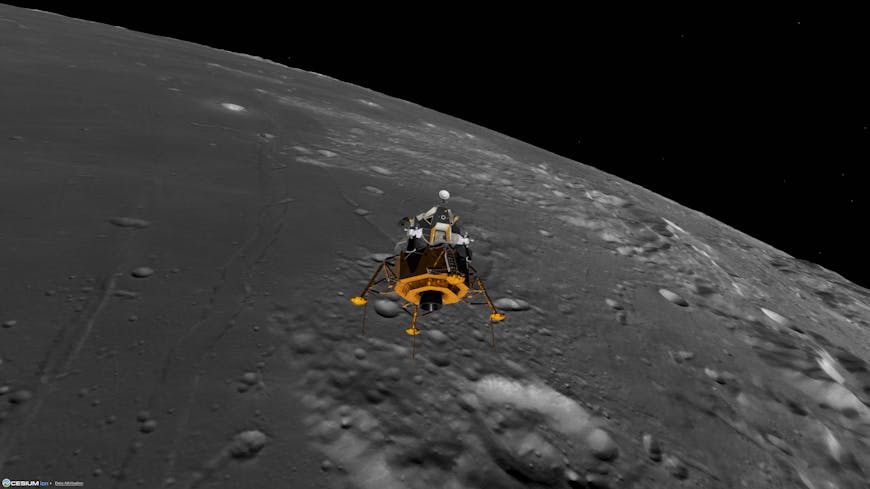 The Lunar Module preparing for descent and landing on the lunar surface. Courtesy Petri Wilhelmsen.