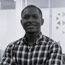 Headshot of Osarodion Victory Igbinobaro in black and white