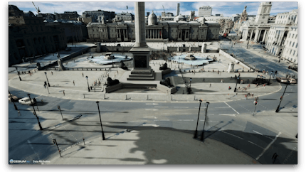 Trafalgar Square visualized by CAE in Cesium for Unreal